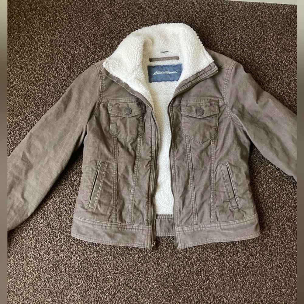 Eddie bauer corduroy sherpa lined jacket